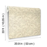 Syren Khaki Dainty Floral Botanical Non Woven Unpasted Strippable Wallpaper by A-Street Prints Savanna Collection - 4201-48024