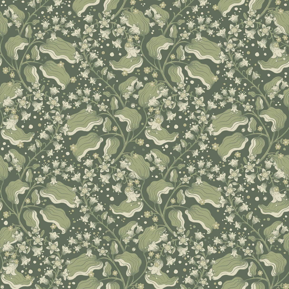 Syren Evergreen Dainty Floral Wallpaper by A-Street Prints