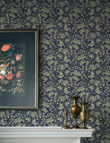 Syren Navy Dainty Floral Wallpaper by A-Street Prints, Unpasted Non Woven Botanical Wallpaper, 20.9 in x 33 ft, Covers 57.5 sq ft - 4201-48027