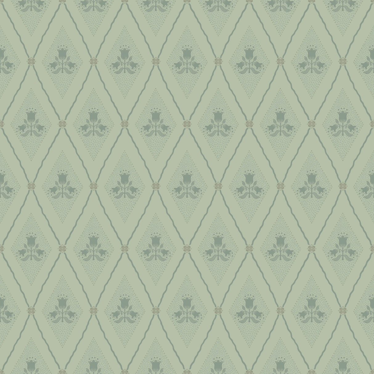 Alma Mint Diamond Floral Wallpaper by A-Street Prints - 4201-48031