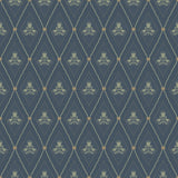Alma Navy Diamond Floral Wallpaper by A-Street Prints - 4201-48033