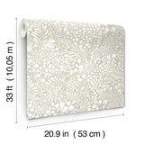 Siv Dark Grey by A-Street Prints Scandinavian Botanical Wildflower and Leaf Non Woven Washable Strippable Wallpaper - 4201-65131