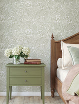 Siv Dark Grey by A-Street Prints Scandinavian Botanical Wildflower and Leaf Non Woven Washable Strippable Wallpaper - 4201-65131