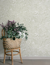 Siv Dark Grey by A-Street Prints Scandinavian Botanical Wildflower and Leaf Non Woven Washable Strippable Wallpaper - 4201-65131