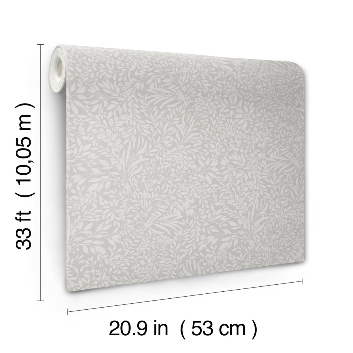 Kristina Light Grey by A-Street Prints Scandinavian Botanical Non Woven Unpasted Strippable Wallpaper Roll 20.9 in x 33 ft - 4201-92116