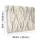 Willoughby Neutral Fronds by A-Street Prints Botanical Vinyl Wallpaper on Non Woven Backing, Charcoal, Beige, and Grey, 20.9-in x 33-ft 4202-330205