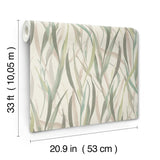 Willoughby Green Fronds Wallpaper in Green by A-Street Prints Springhill Botanical Traditional Vinyl Non Woven Sidewall - 4202-330212