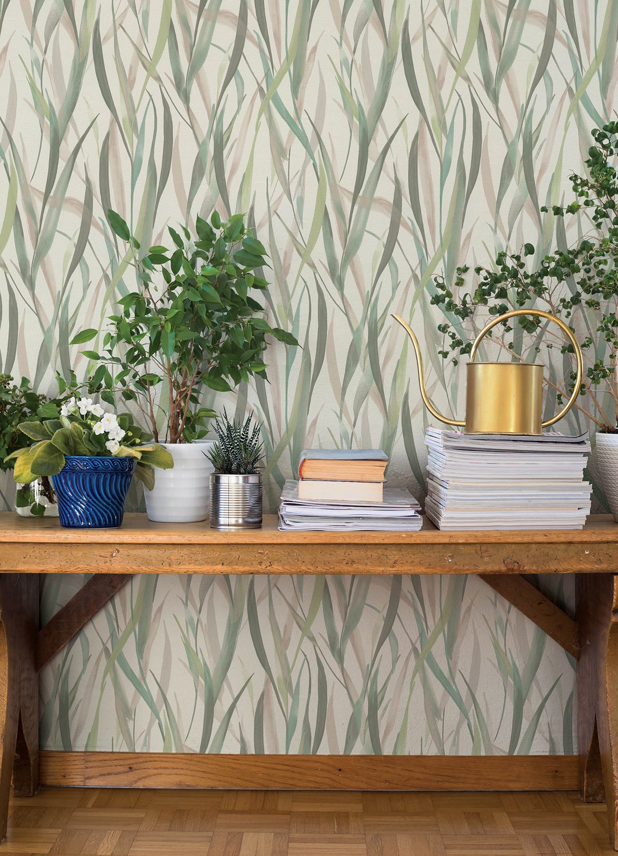 Willoughby Green Fronds Wallpaper in Green by A-Street Prints Springhill Botanical Traditional Vinyl Non Woven Sidewall - 4202-330212
