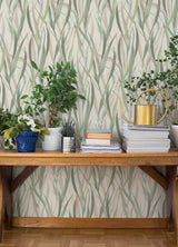 Willoughby Green Fronds Wallpaper in Green by A-Street Prints Springhill Botanical Traditional Vinyl Non Woven Sidewall - 4202-330212