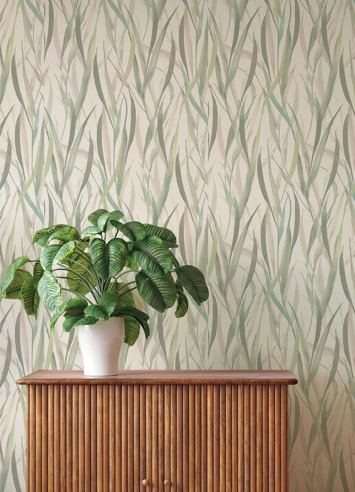 Willoughby Green Fronds Wallpaper in Green by A-Street Prints Springhill Botanical Traditional Vinyl Non Woven Sidewall - 4202-330212