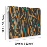 Willoughby Black Fronds by A-Street Prints Botanical Swaying Fronds Unpasted Vinyl on Non Woven Strippable Wallpaper Springhill - 4202-330250