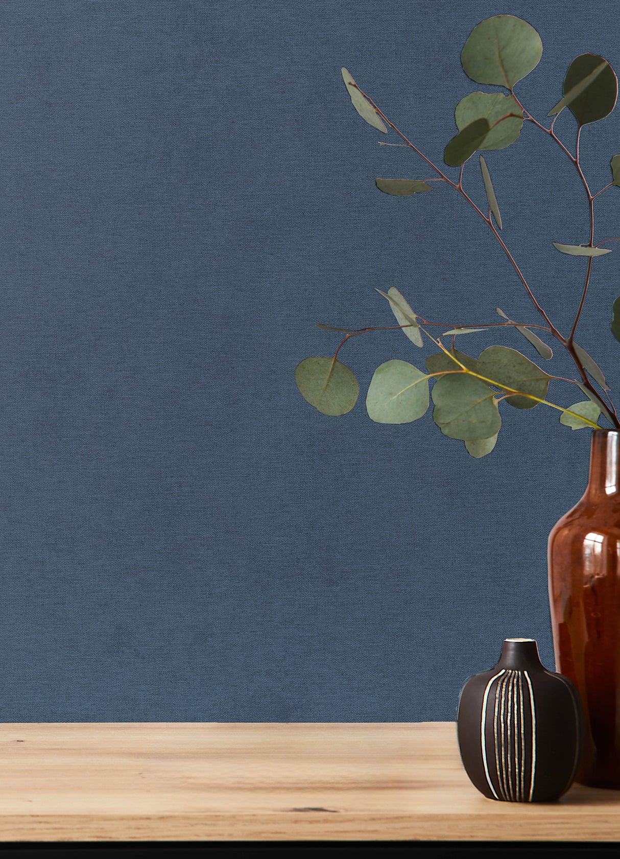 Cullen Navy by A-Street Prints Faux Linen Transitional Solid Vinyl Wallpaper on Non Woven Backing from the Springhill Collection - 4202-408232
