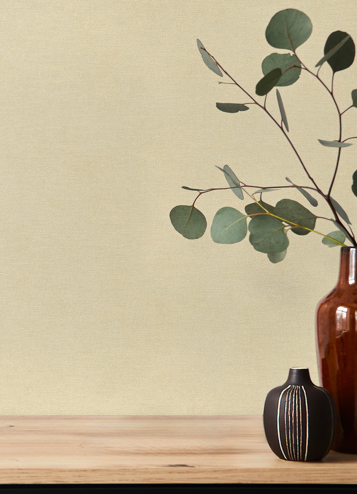 Cullen Khaki Faux Linen Textured Solid Transitional Unpasted Vinyl Non-Woven Sidewall Wallpaper by A-Street Prints - A-Street Prints 4202-408256