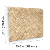 Ellery Wheat Herringbone Wallpaper by A-Street Prints Springhill Coastal Natural Woven Fiber Texture Non Woven Brown Wallpaper - 4202-410334