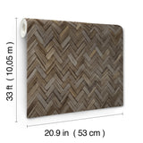 Ellery Charcoal by A-Street Prints Herringbone Natural Fiber Woven Texture Vinyl on Non Woven Unpasted Strippable Wallpaper Roll - 4202-410358