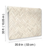 Ellery Coastal Herringbone Unpasted Vinyl on Non Woven Backing Wallpaper in Beige and Taupe Tones by A-Street Prints Springhill - 4202-410372