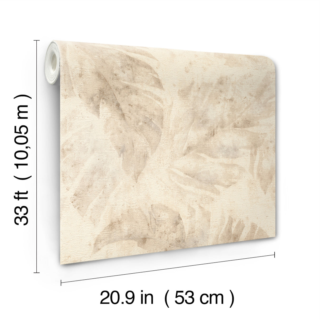 Sanne Beige Palm by A-Street Prints Watercolor Silhouette Tropical Botanical Palm Leaf Wallpaper in Beige, Taupe and Cream - 4202-416145