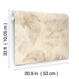 Sanne Beige Palm by A-Street Prints Watercolor Silhouette Tropical Botanical Palm Leaf Wallpaper in Beige, Taupe and Cream - 4202-416145