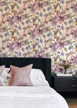 Liliana Plum Large-Scale Watercolor Floral Botanical Unpasted Vinyl Non Woven Wallpaper Roll 20.9-in x 33-ft by A-Street Prints - 4202-481228