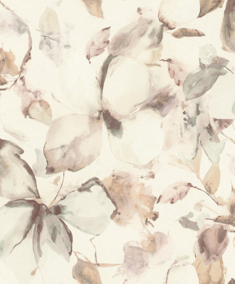 Liliana Neutral Large-Scale Watercolor Floral Wallpaper by A-Street Prints - 4202-481235
