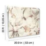 Liliana Neutral Large-Scale Watercolor Floral Wallpaper by A-Street Prints Unpasted Vinyl Non-Woven Modern Springhill - 4202-481235