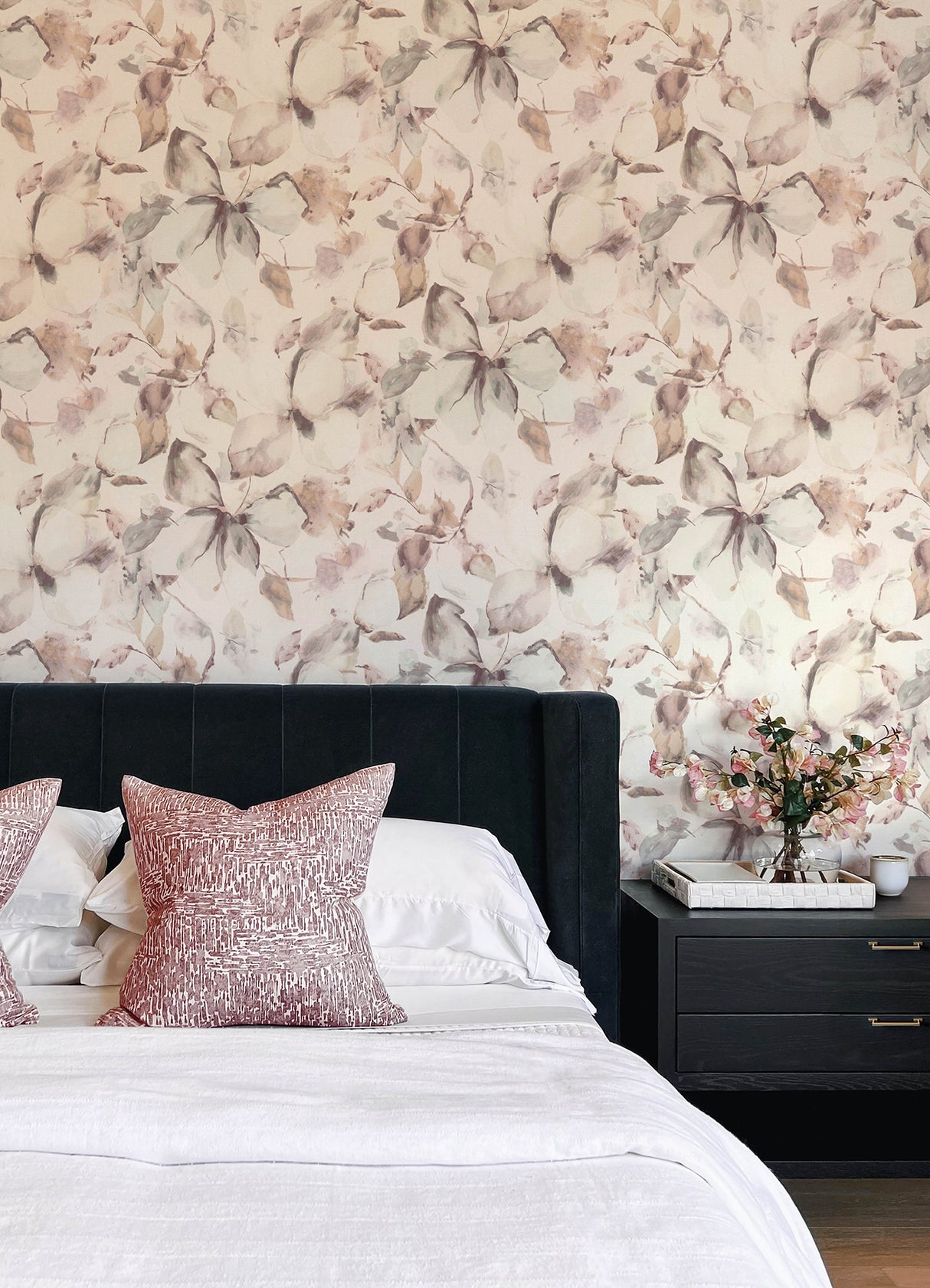 Liliana Neutral Large-Scale Watercolor Floral Wallpaper by A-Street Prints Unpasted Vinyl Non-Woven Modern Springhill - 4202-481235