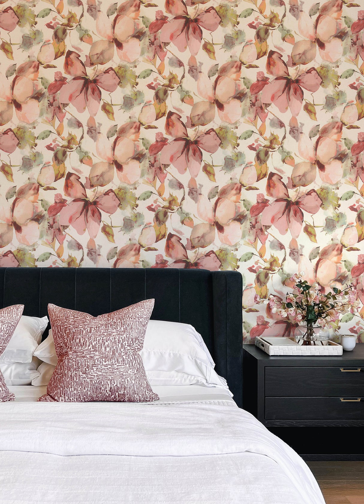 Liliana Pink by A-Street Prints Watercolor Large Scale Airy Feminine Botanical Floral Wallpaper from the Springhill Collection - 4202-481259
