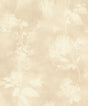 Izara Beige Botanical Wallpaper by A-Street Prints featuring soft cream pressed flower silhouettes on a dappled beige non woven background