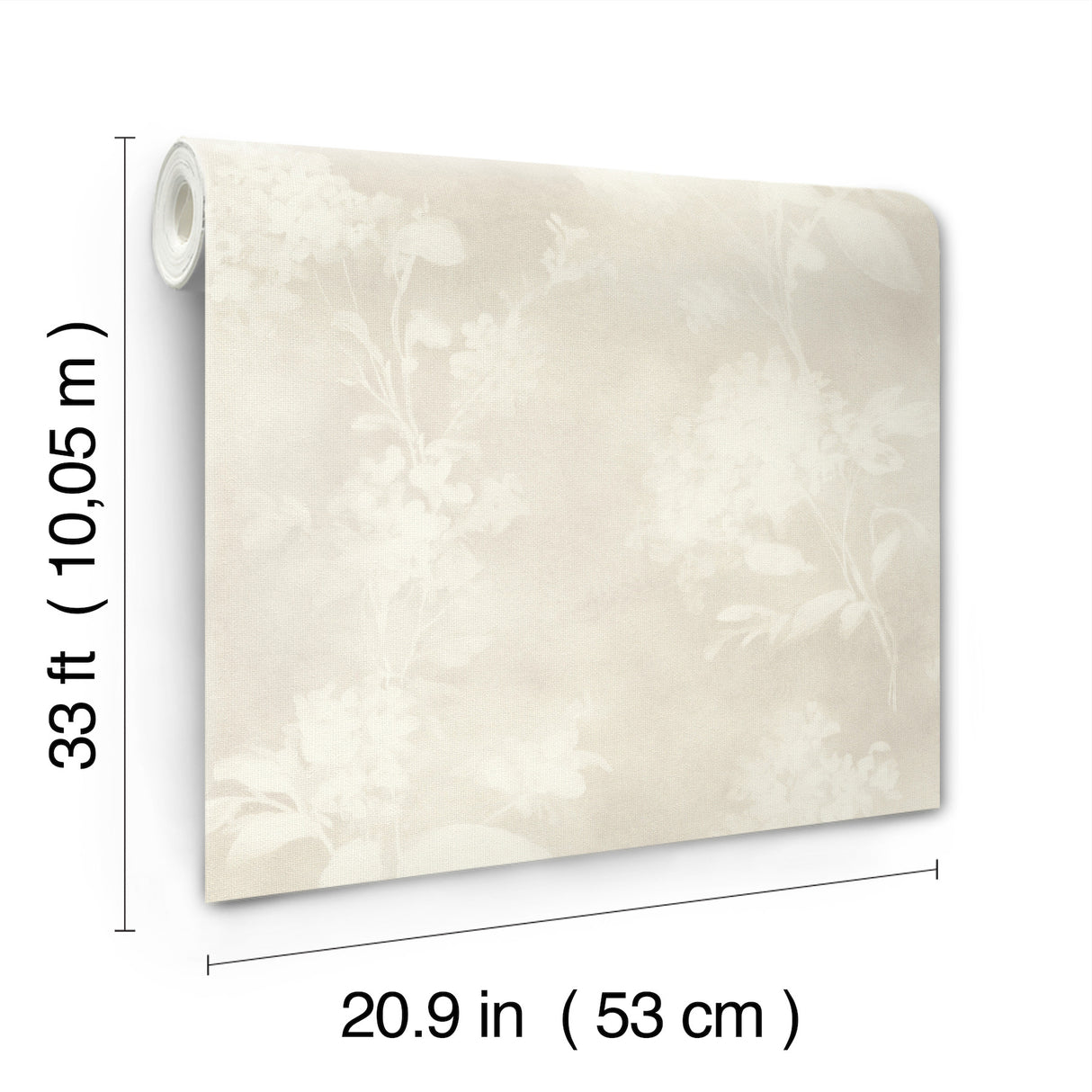 Izara Light Grey Pressed Flower Botanical Farmhouse Silhouette Sidewall Wallpaper by A-Street Prints Springhill Collection - 4202-481457