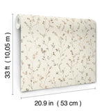 Romy Neutral by A-Street Prints Delicate Springtime Trailing Vine Botanical Unpasted Non-Woven Wallpaper Springhill Collection - 4202-486131