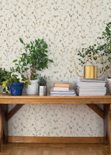 Romy Neutral by A-Street Prints Delicate Springtime Trailing Vine Botanical Unpasted Non-Woven Wallpaper Springhill Collection - 4202-486131