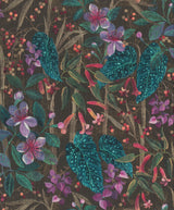 Kalina Black Floral Fruits Wallpaper by A-Street Prints - 4202-538236