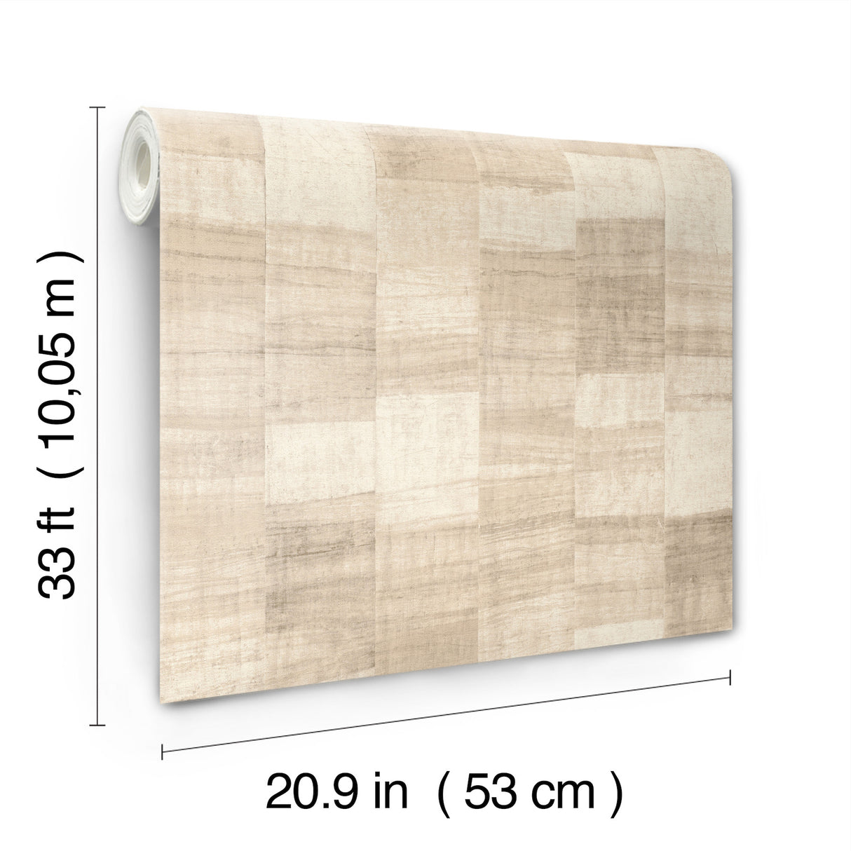 Ivo Beige Block Stripe by A-Street Prints Modern Geometric Woodgrain Vinyl Wallpaper, Non Woven Backing, 20.9 in x 33 ft Roll - 4202-570953