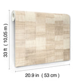 Ivo Beige Block Stripe by A-Street Prints Modern Geometric Woodgrain Vinyl Wallpaper, Non Woven Backing, 20.9 in x 33 ft Roll - 4202-570953