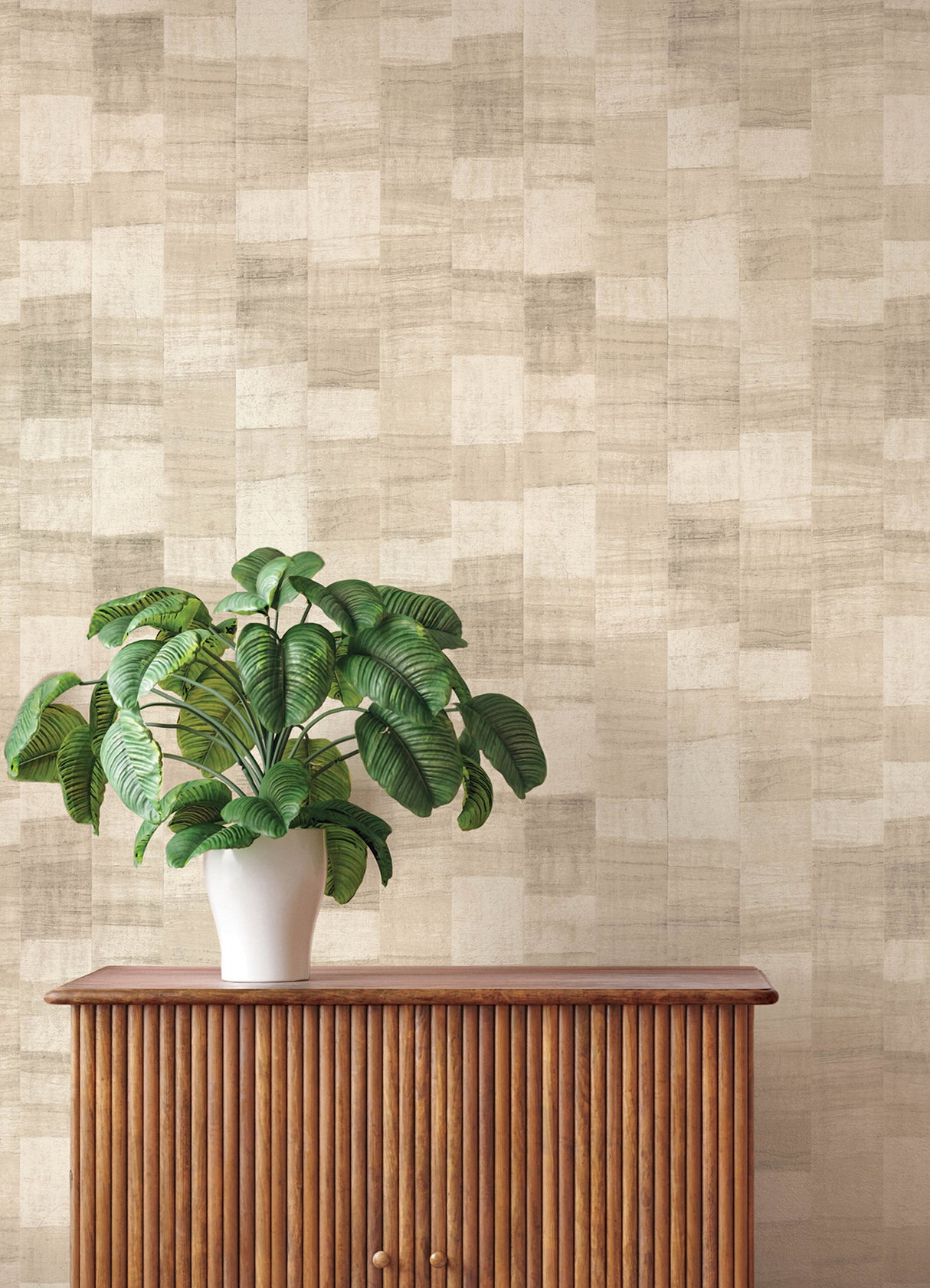Ivo Beige Block Stripe by A-Street Prints Modern Geometric Woodgrain Vinyl Wallpaper, Non Woven Backing, 20.9 in x 33 ft Roll - 4202-570953