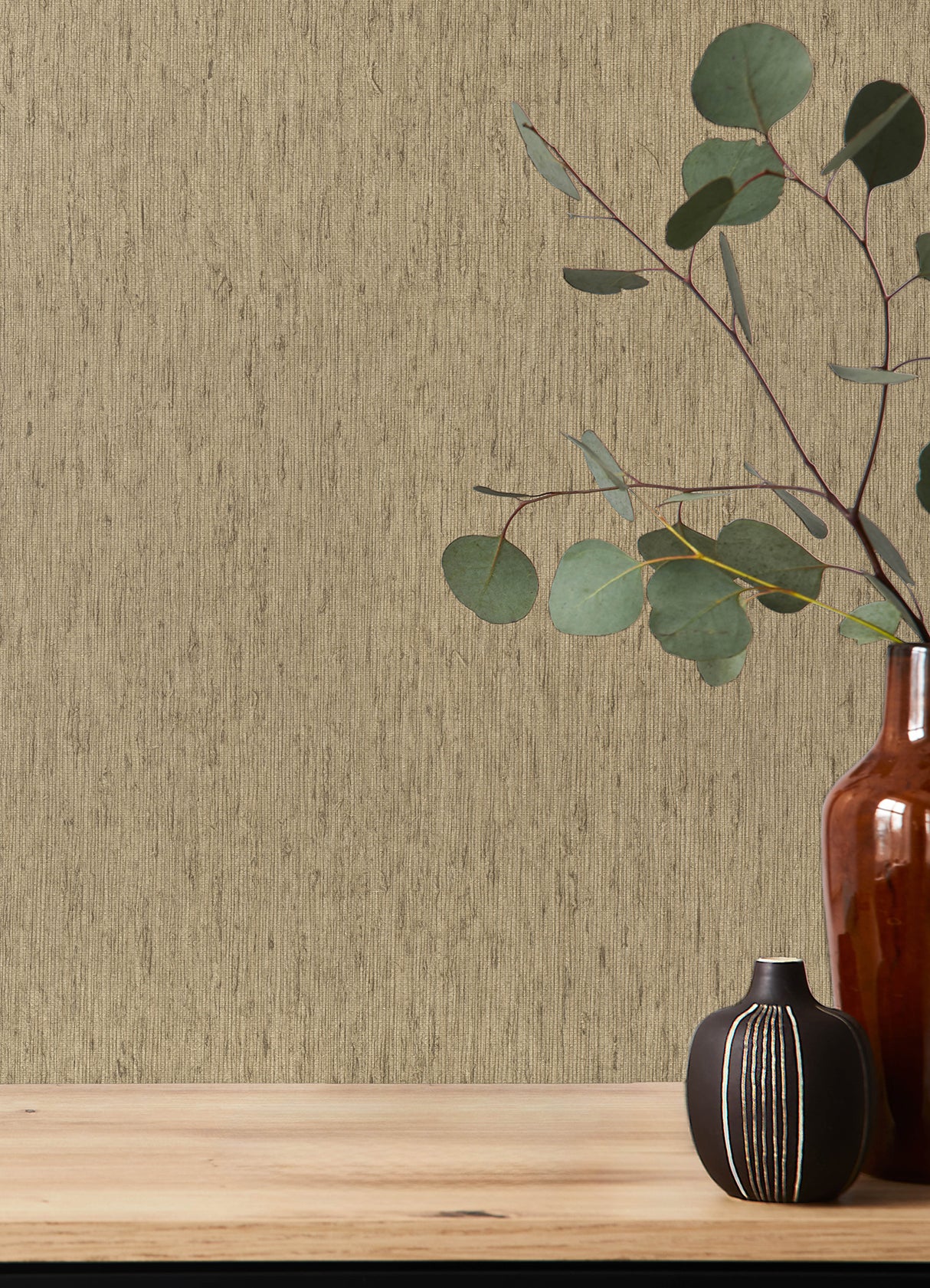 Roison Khaki Birch Bark Texture Pattern Transitional Vinyl Non Woven Wallpaper by A-Street Prints Springhill Collection - 4202-571066