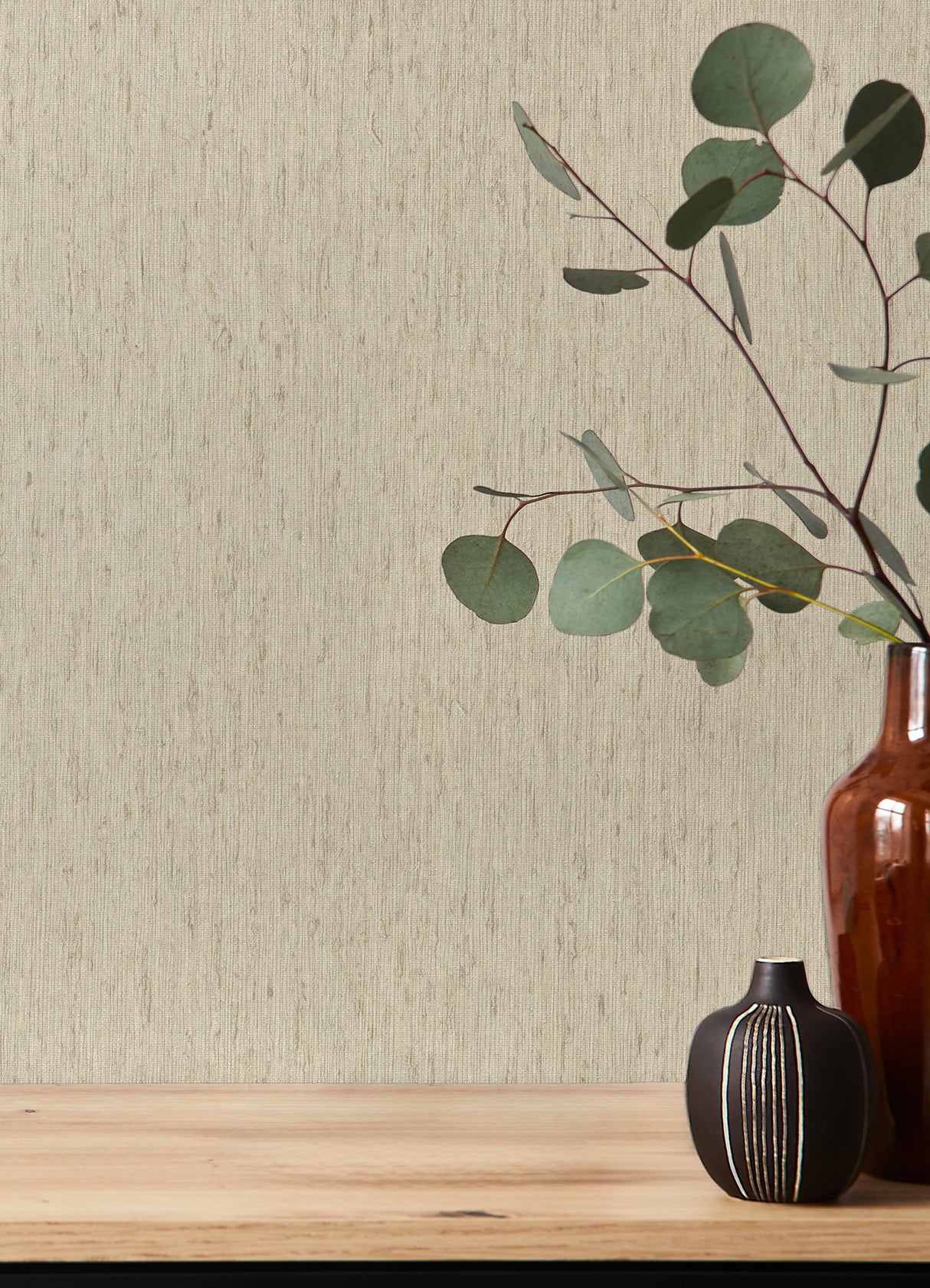 Roison Bone Birch Bark Textural Neutral Transitional Unpasted Vinyl on Non Woven Wallpaper by A-Street Prints Springhill - 4202-571073