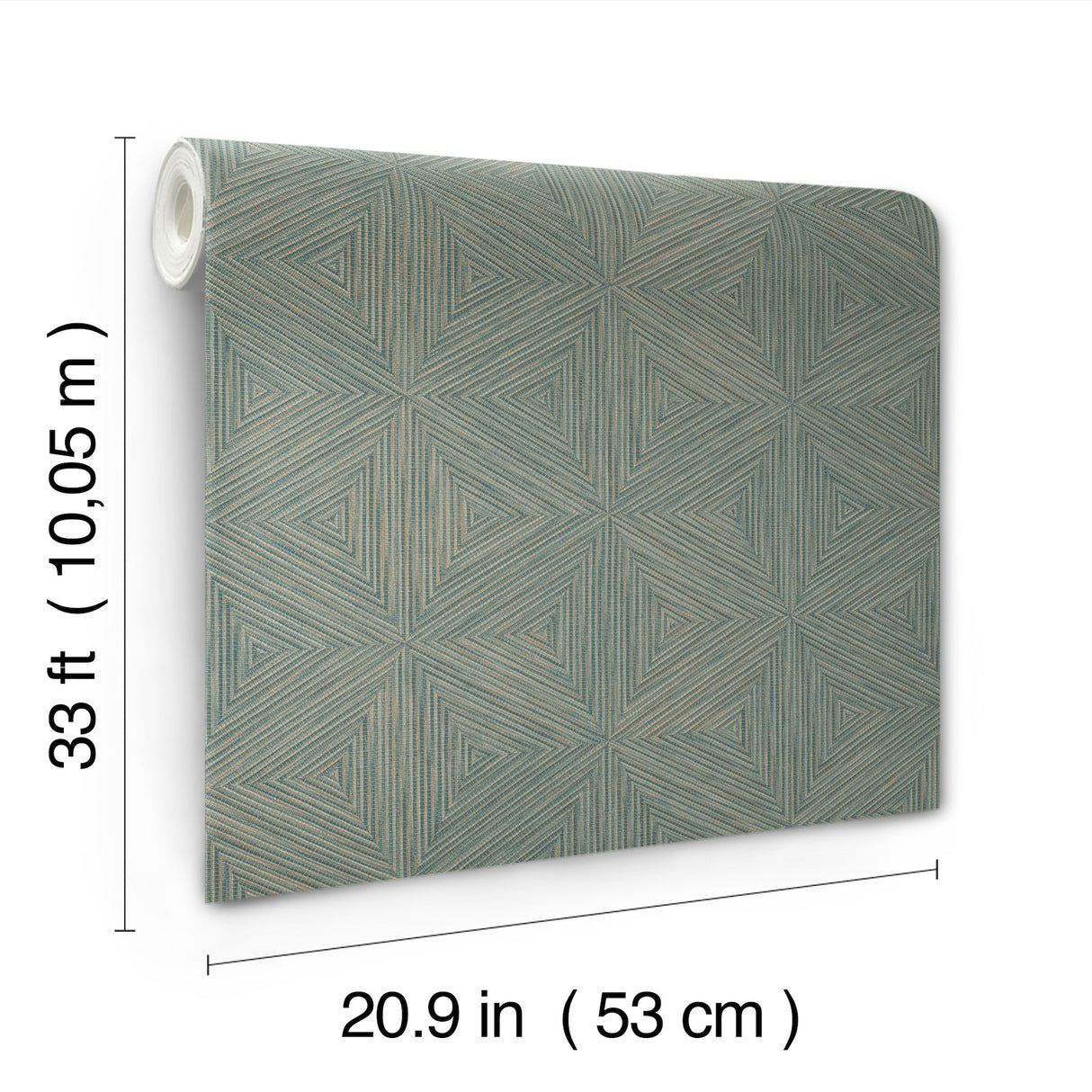 Anara Teal Geo Faux Grasscloth Wallpaper by A-Street Prints Modern Geometric Non-Woven Teal Springhill Collection - 4202-571271