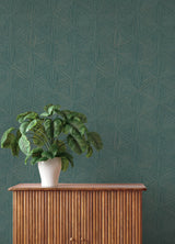 Anara Teal Geo Faux Grasscloth Wallpaper by A-Street Prints Modern Geometric Non-Woven Teal Springhill Collection - 4202-571271