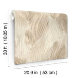 Melora Beige and Cream Large Leaf Botanical Wallpaper by A-Street Prints Modern Tropical Leaves Non Woven Vinyl Sidewall - 4202-571554