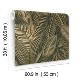 Acacius Dark Green by A-Street Prints Tropical Botanical Foliage Vinyl Non-Woven Metallic Wallpaper Springhill Collection - 4202-751826
