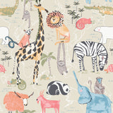 Safari Animals Beige Jungle Friends Wallpaper by Advantage