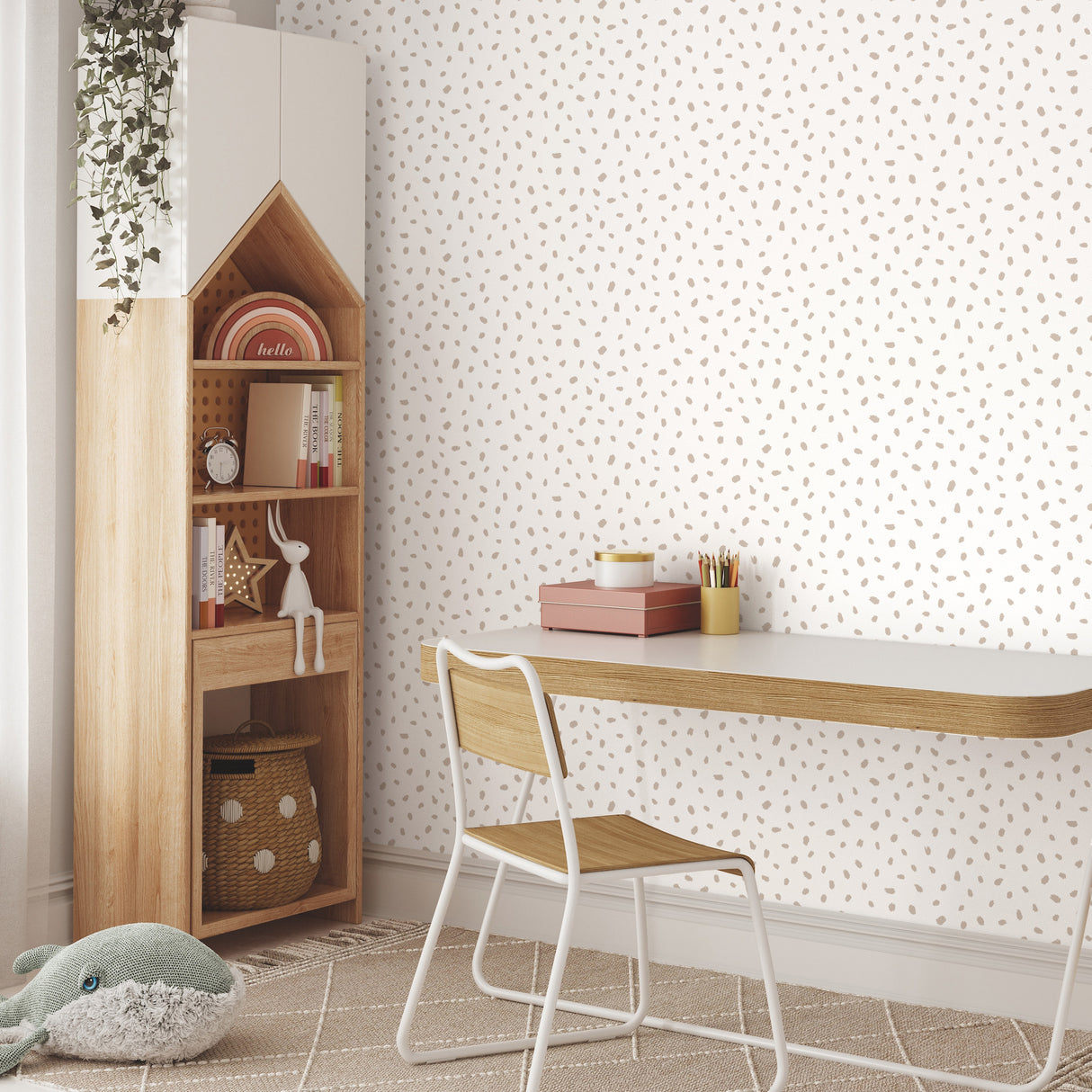 Animal Spots Taupe by Advantage Polka Dot Wallpaper- Brewster Home Fashions 4203-27543