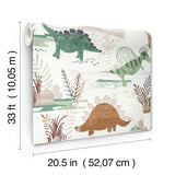 Prehistoric Dino Green by Advantage Whimsical Wallpaper – Brewster Home Fashions 4203-27544