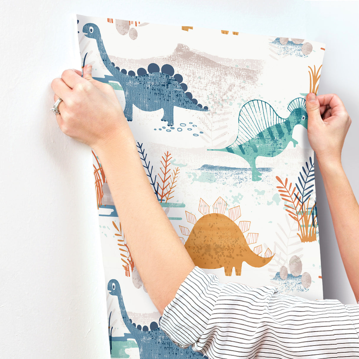 Prehistoric Dino Orange by Advantage Whimsical Wallpaper – Brewster Home Fashions 4203-27545