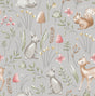 Advantage Forest Animals Grey Whimsical Wallpaper roll with woodland animals and botanicals