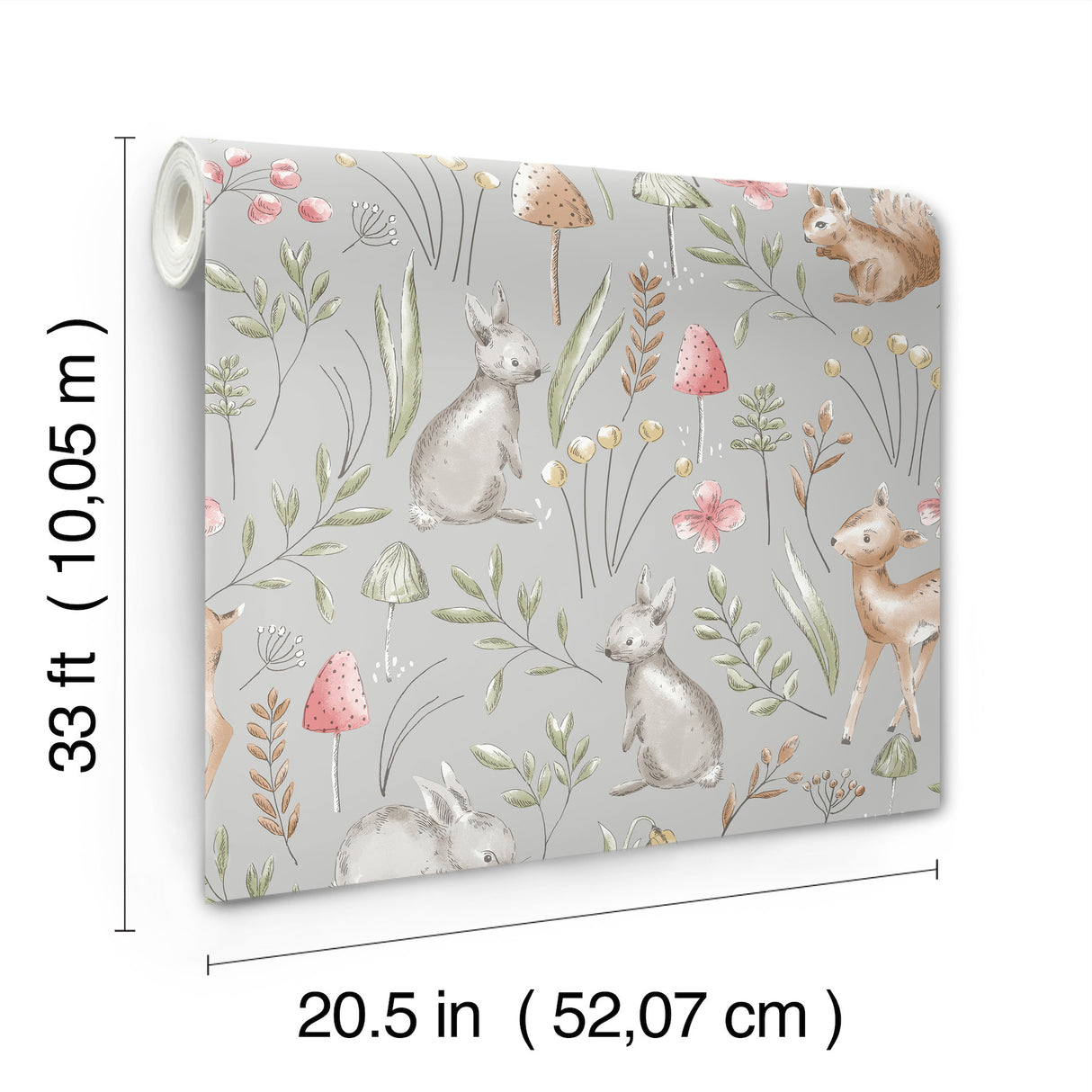 Forest Animals Grey by Advantage Whimsical Wallpaper – Brewster Home Fashions 4203-27546