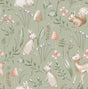 Forest Animals Sage Whimsical Wallpaper roll by Advantage