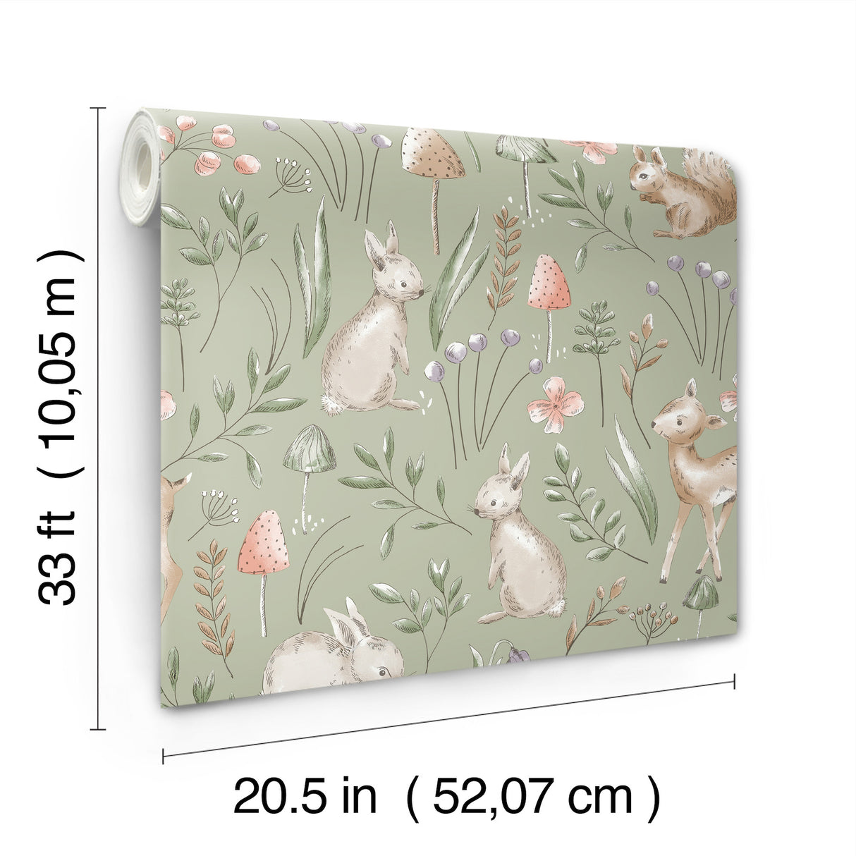 Forest Animals Sage by Advantage Whimsical Wallpaper- Brewster Home Fashions 4203-27547