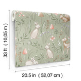 Forest Animals Sage by Advantage Whimsical Wallpaper- Brewster Home Fashions 4203-27547